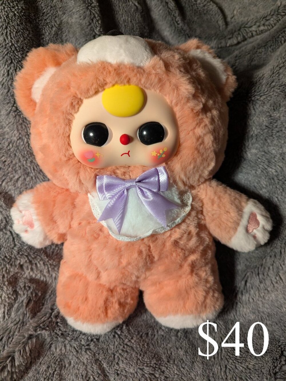 Baby Three Plush 400 Sweetheart Bear Orange Very Soft!